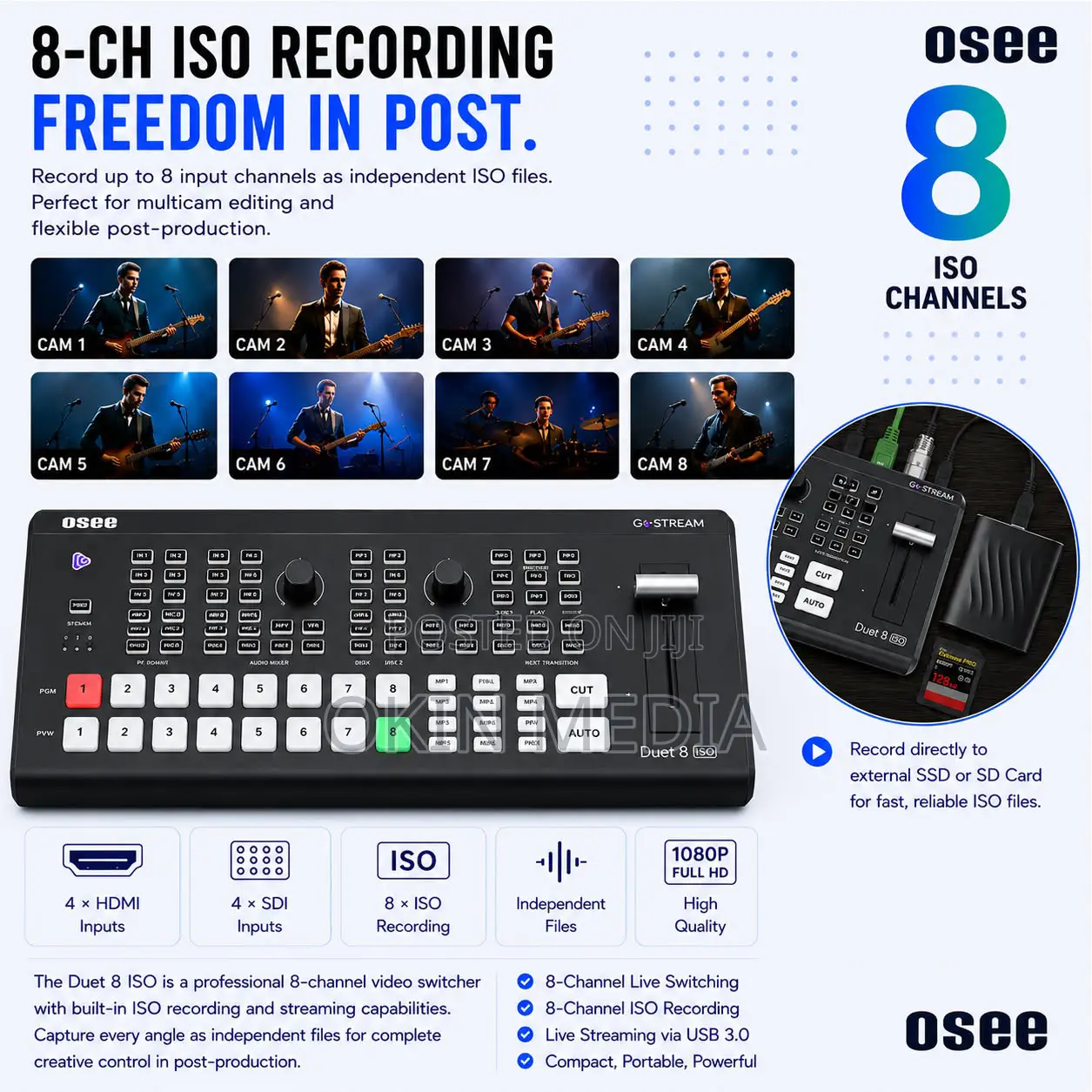 Rent Osee Gostream Duet 8 Iso 8-Channel Live Stream Switcher