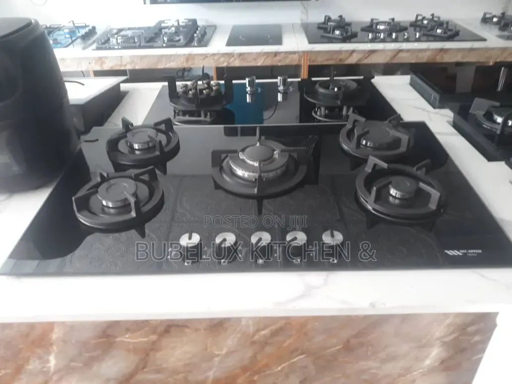 New 5 Burner Tempered Glass Gas Cooker - Auto Ignition