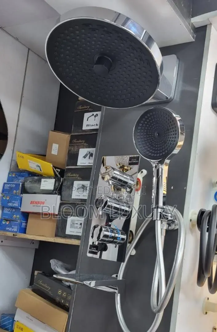Chrome Conduit Shower With Three Control