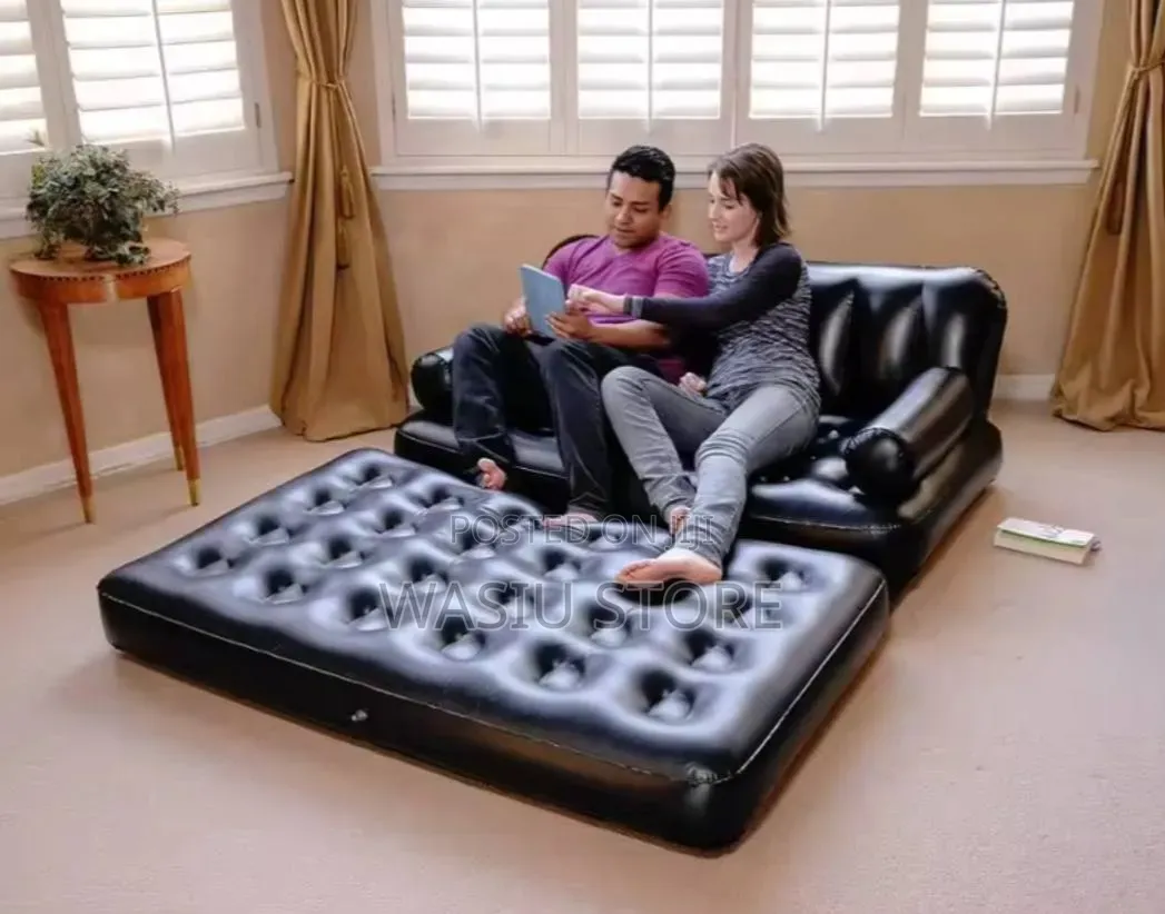 5-in-1 Inflatable Double Air Bed Couch Sofa