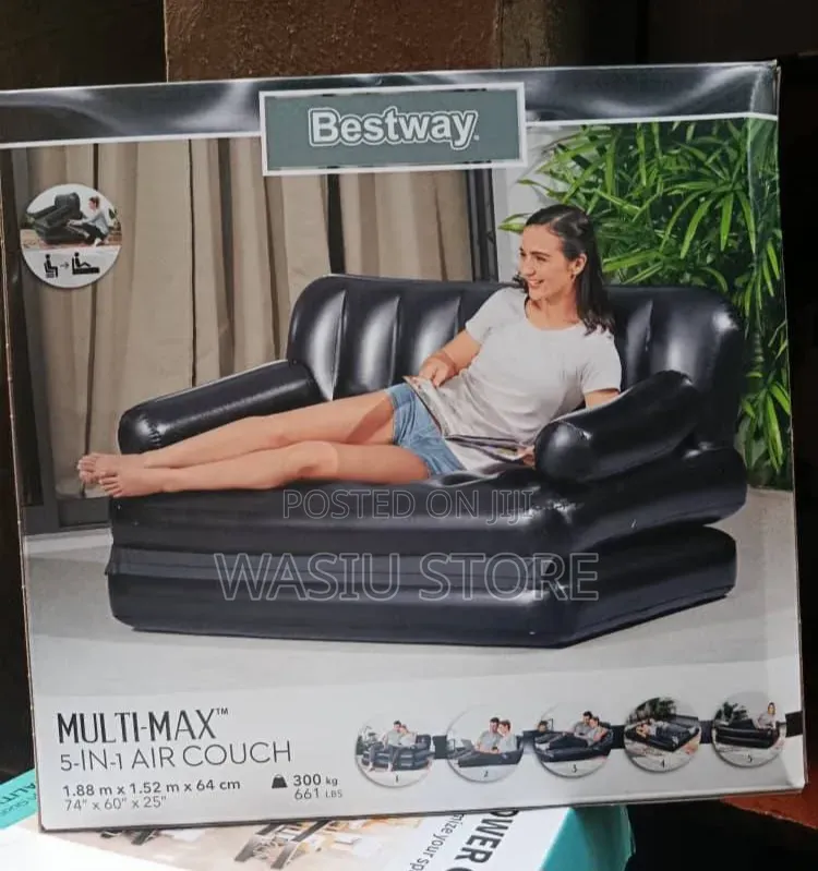 5-in-1 Inflatable Double Air Bed Couch Sofa