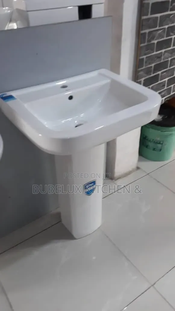 Ideal Wash Hand Basin + Pedestal Stand - Modern Design