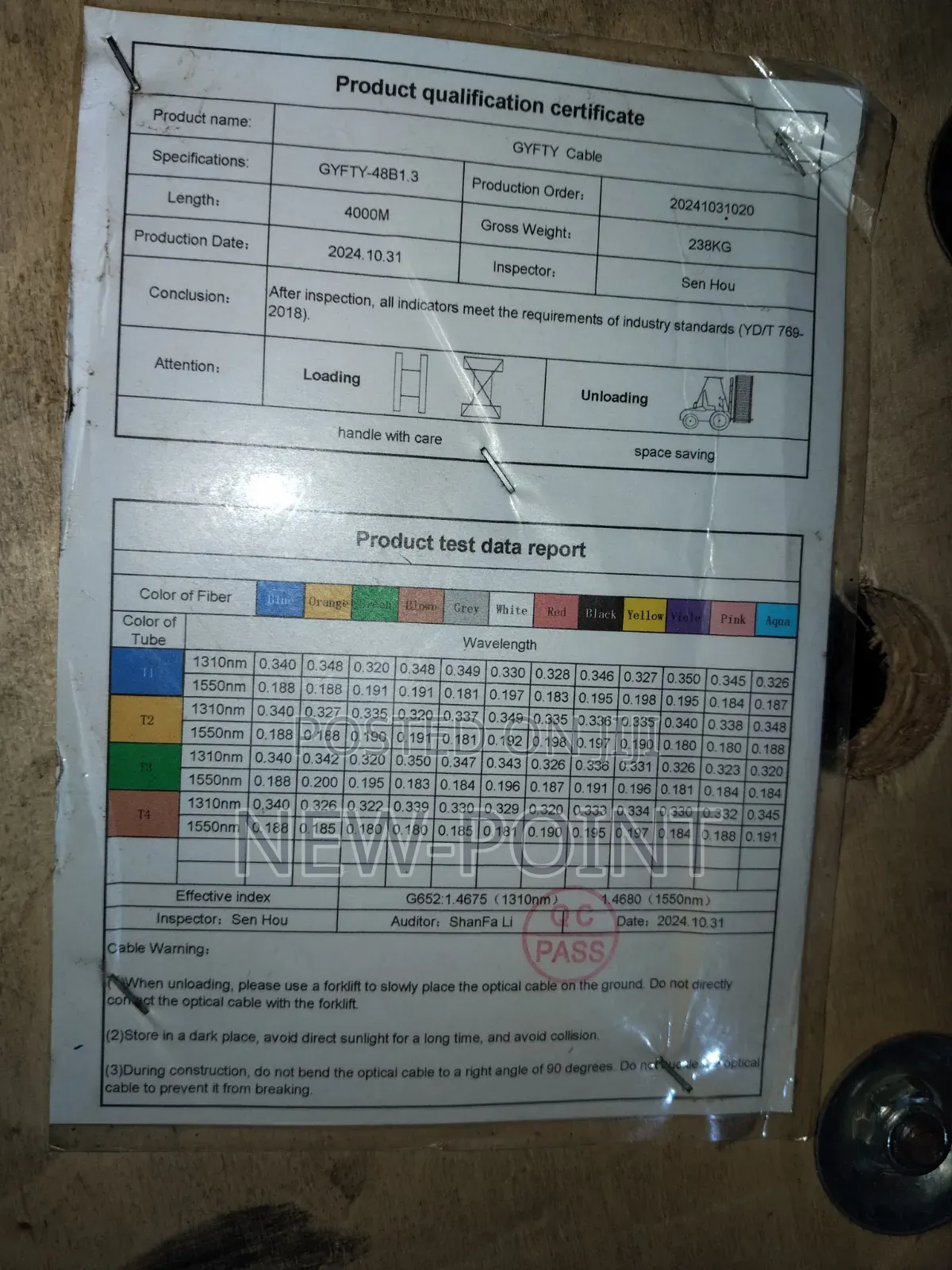 48-Core Fiber Optic Cable - G.652.D Single Mode at 850