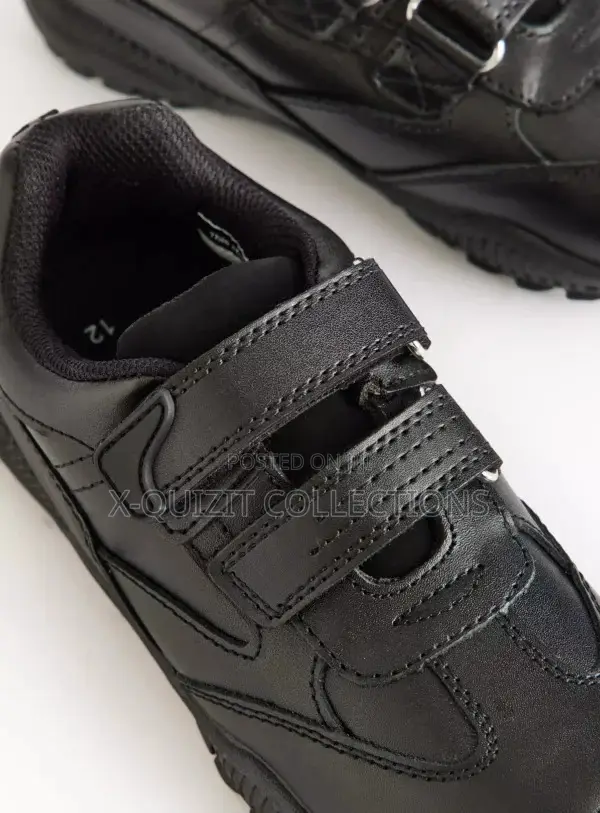 Tu Black Leather Twin Strap Shoes (34)