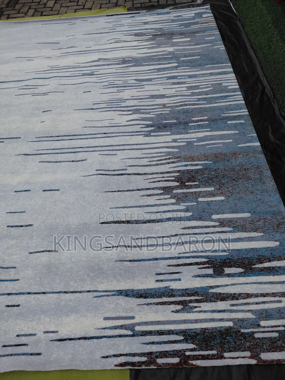 8x11fts Blue and Cream Thick Quality Center Rug