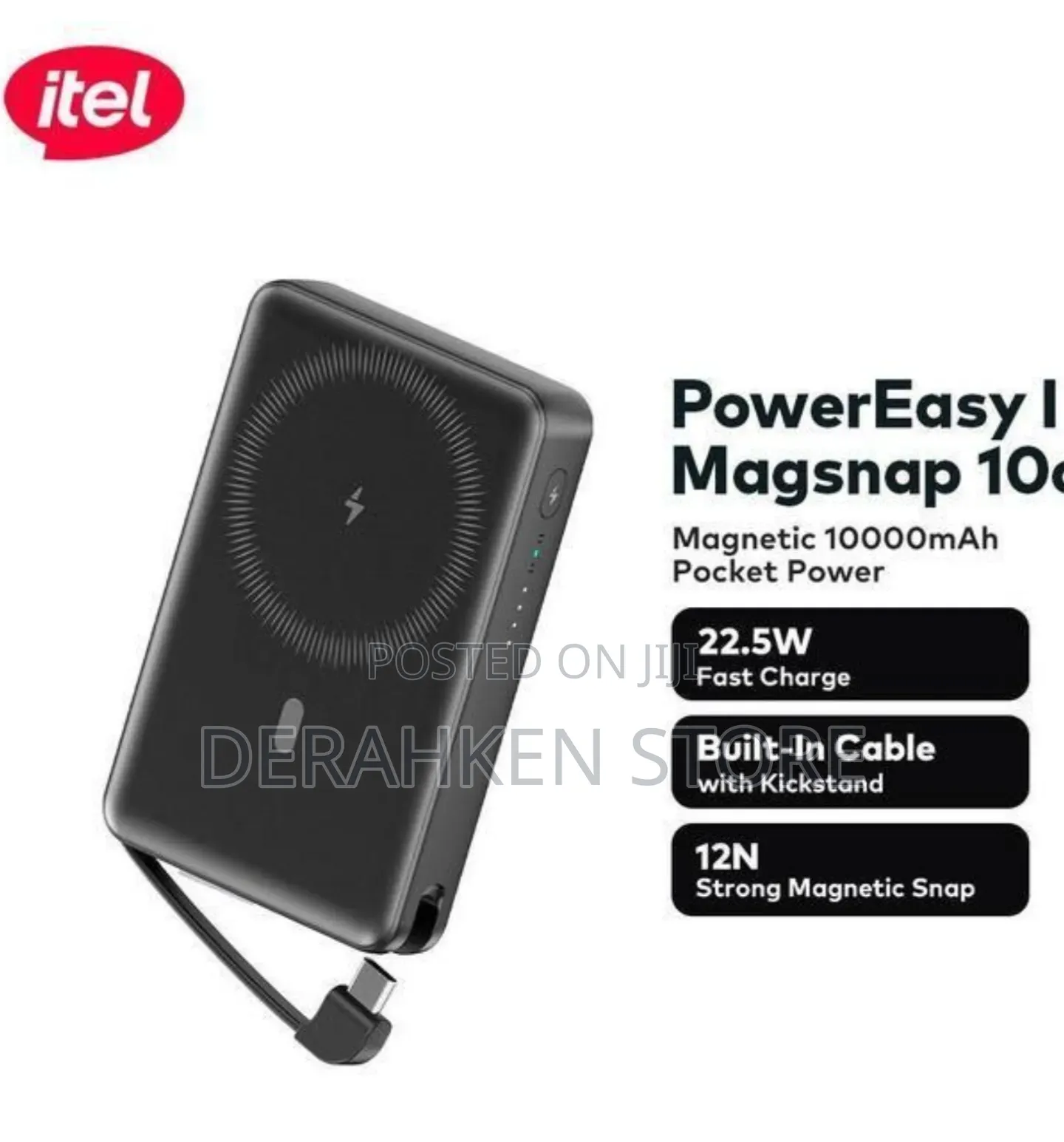 Itel Magsnap 10c Magnetic Power Bank – 10000mah Fast Wireless Charging