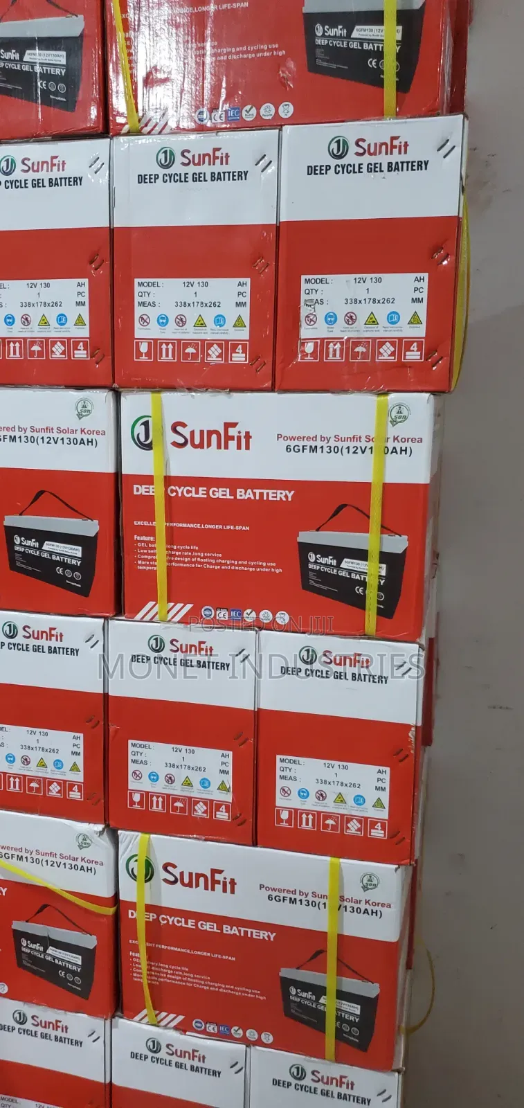 130ah Sunfit Gel Deep Cycle Dry Cell Battery
