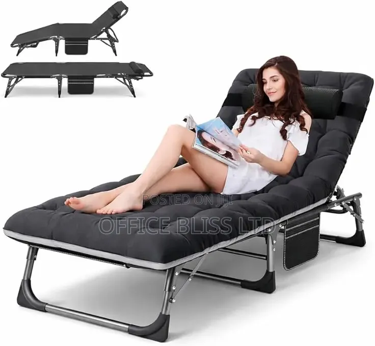 Outdoor Camping Folding Bed With Mattress Cot - Gray