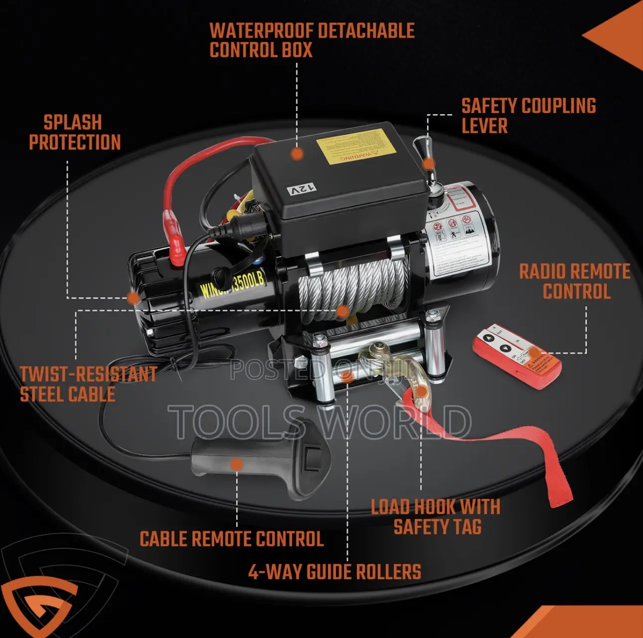 2 Ton Electric Winch 3000lb With 10m Synthetic Rope Wireless Remote