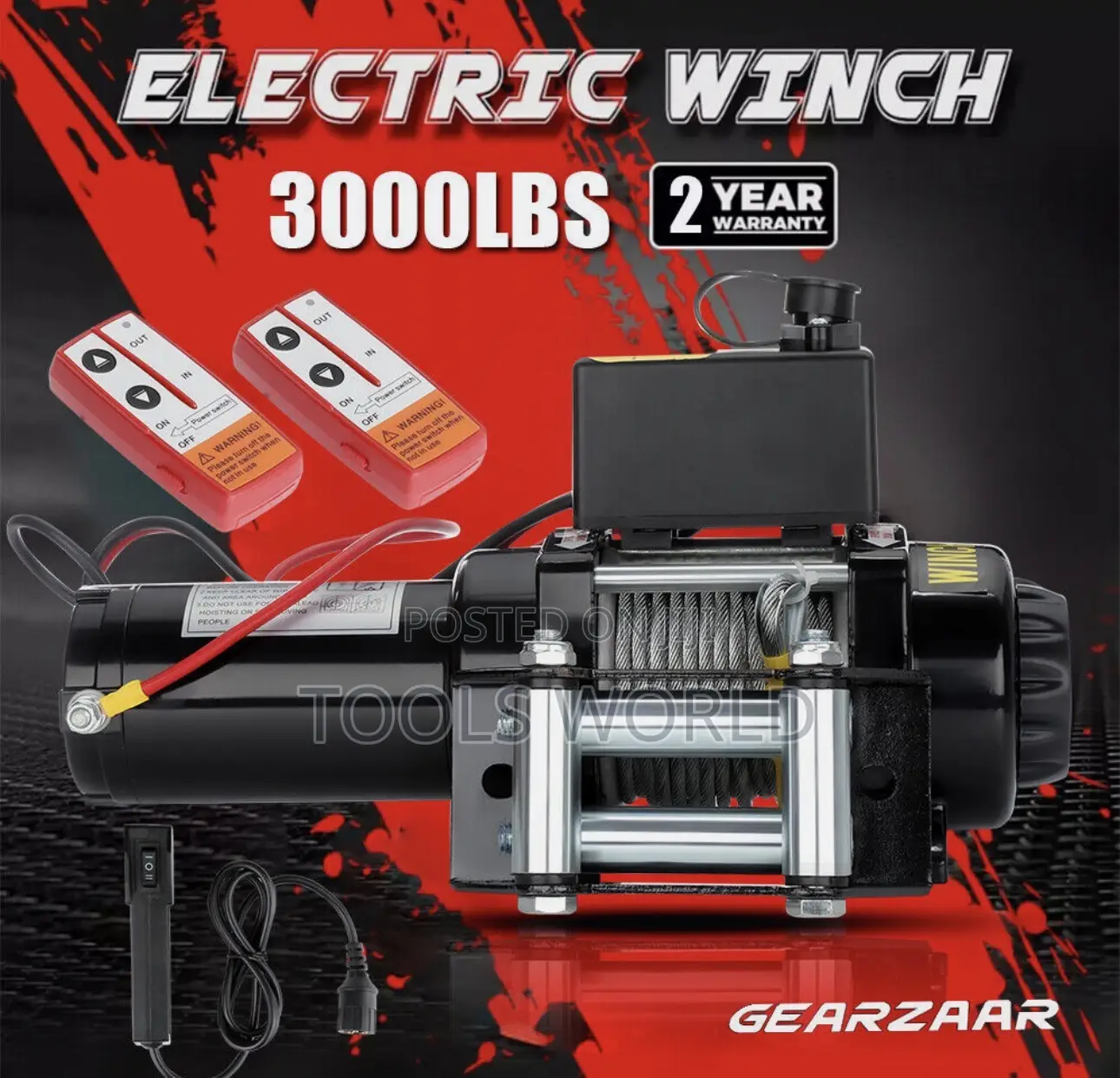 2 Ton Electric Winch 3000lb With 10m Synthetic Rope Wireless Remote
