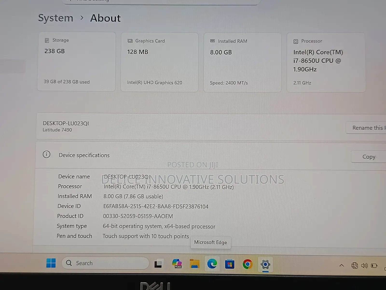 Laptop Dell Latitude 7490 8GB Intel Core i7 SSD 256GB