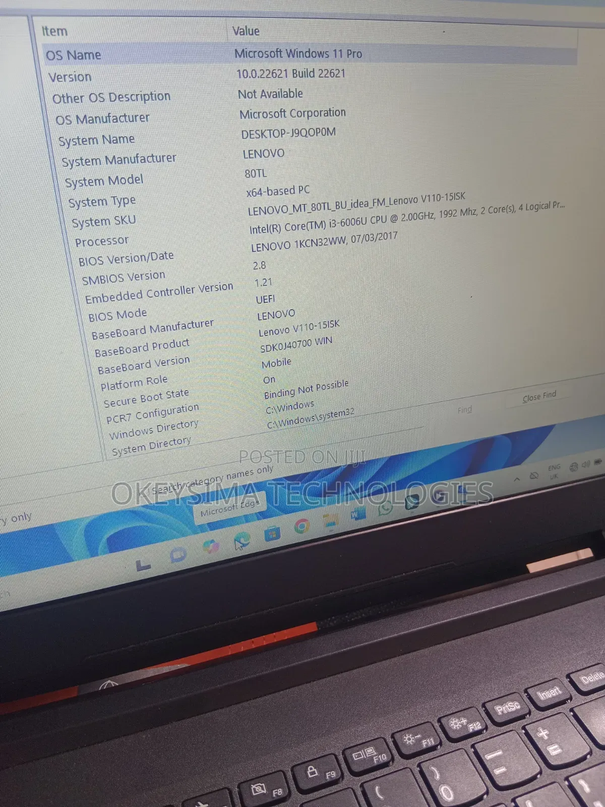 Laptop Lenovo V110 4GB Intel Core i3 SSD 128GB