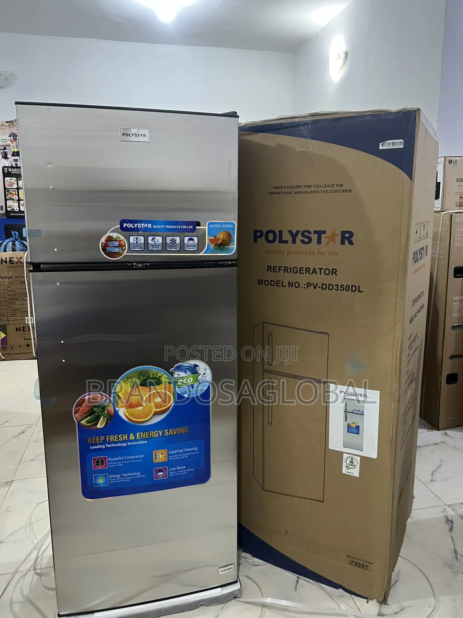 Polystar [Pv-Dd350dl] 225l Double Door Refrigerator for Everyday Use