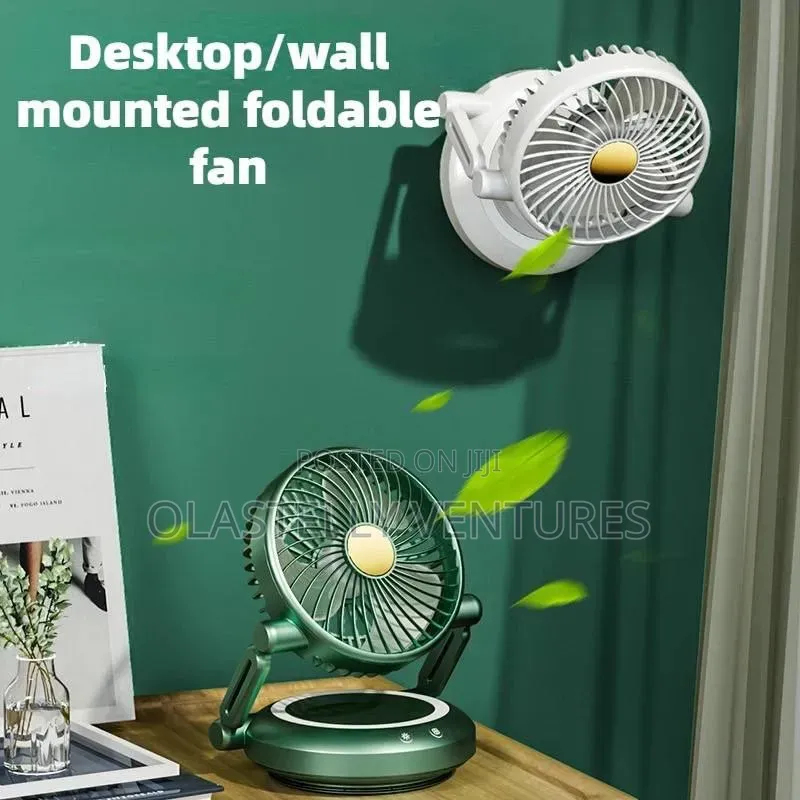 Portable Desktop/Wall Mounted Foldable Fan Usb Rechargeable Tw
