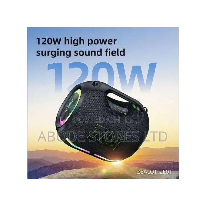 Zealot Ze01 High Power Portable Waterproof RGB Light Wireless Speaker