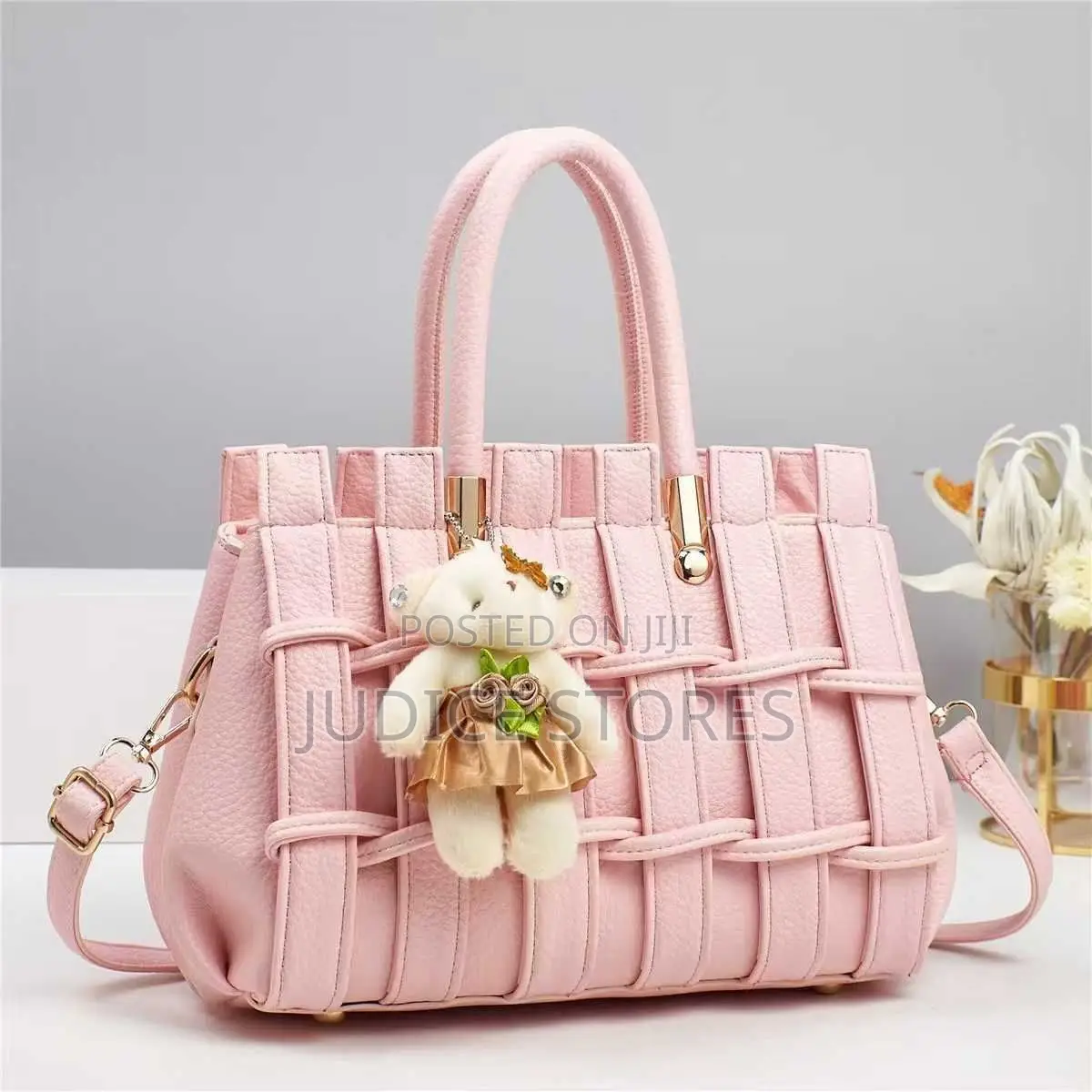 Hand Woven Women Bag With Bag Charm