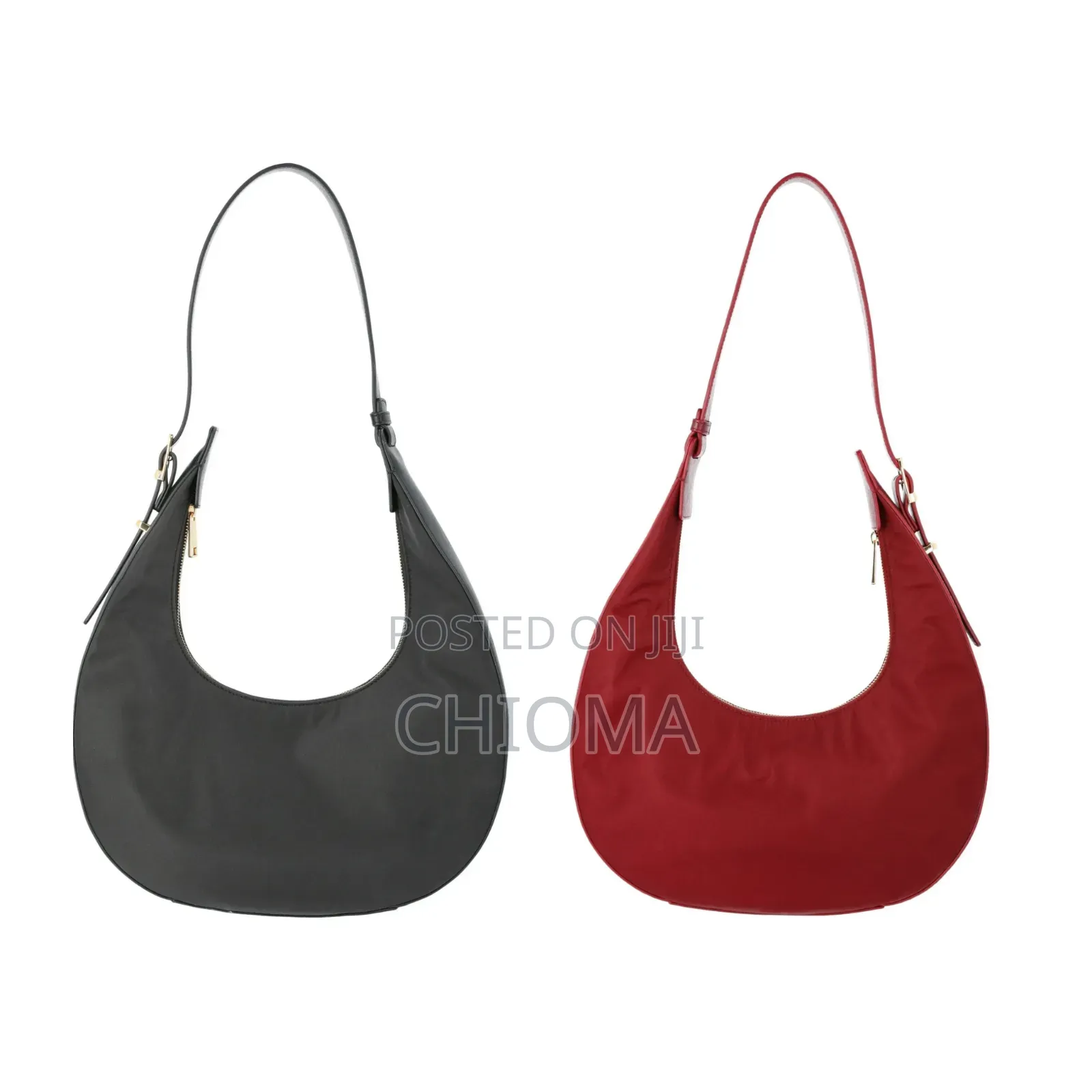 Ladies Hobo Bag With Ajustable Strap (Red Black