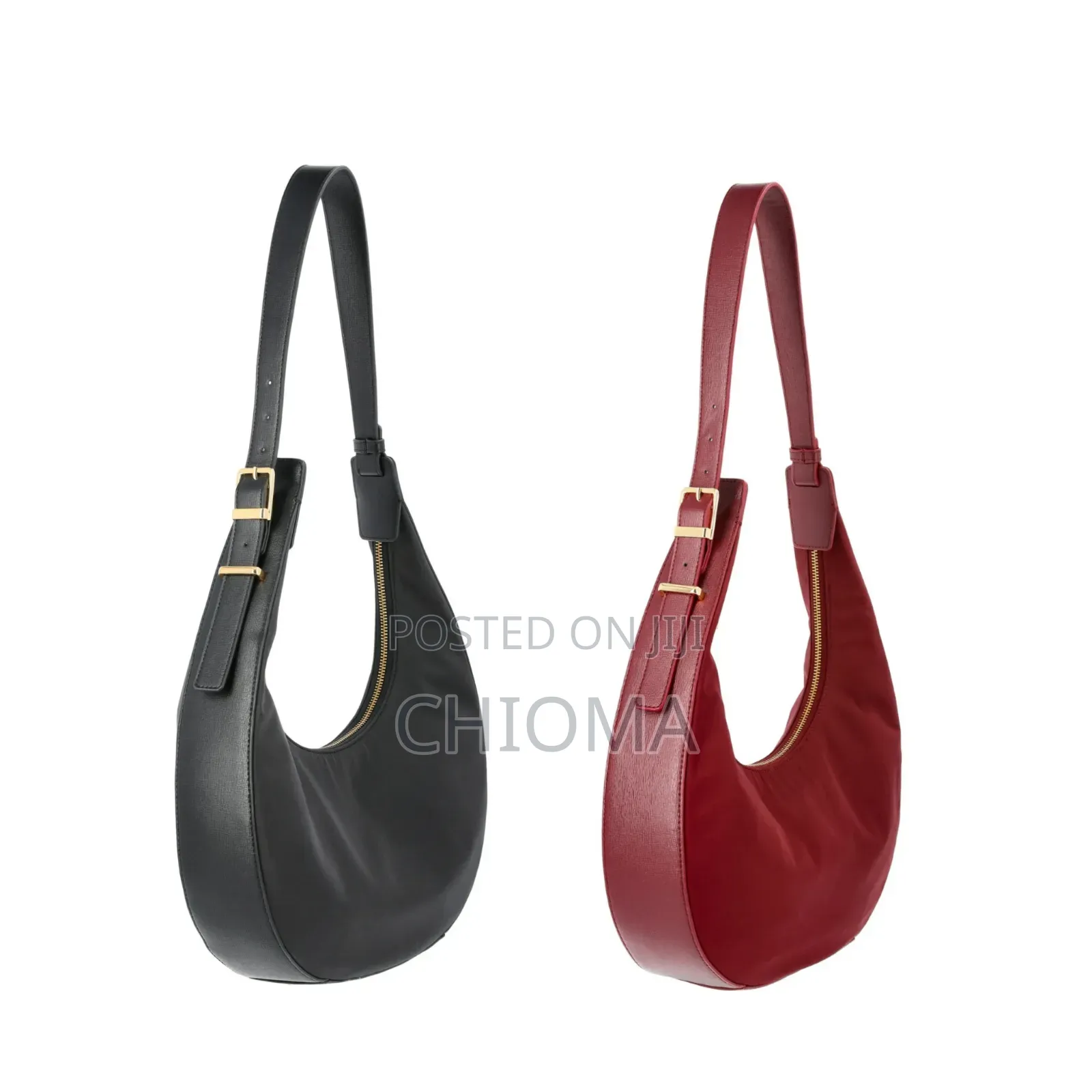 Ladies Hobo Bag With Ajustable Strap (Red Black