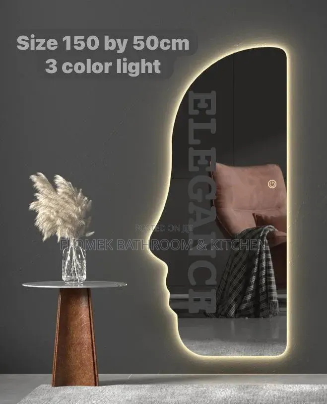 Modern Led Irregular Wall Mirror – 150x50cm | 3 Light Modes