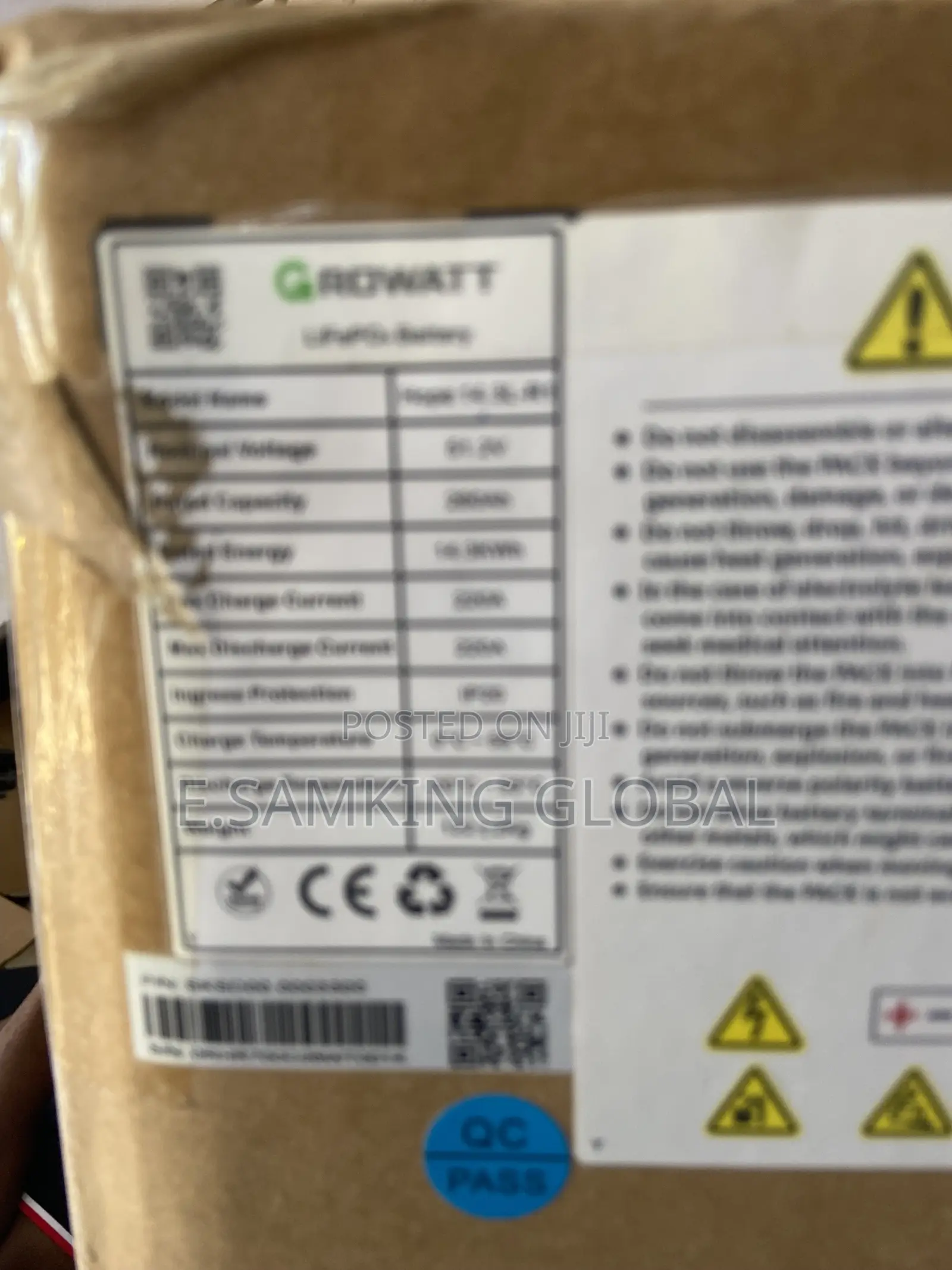 14.3kwh Growatt Lithium Ion Batteries