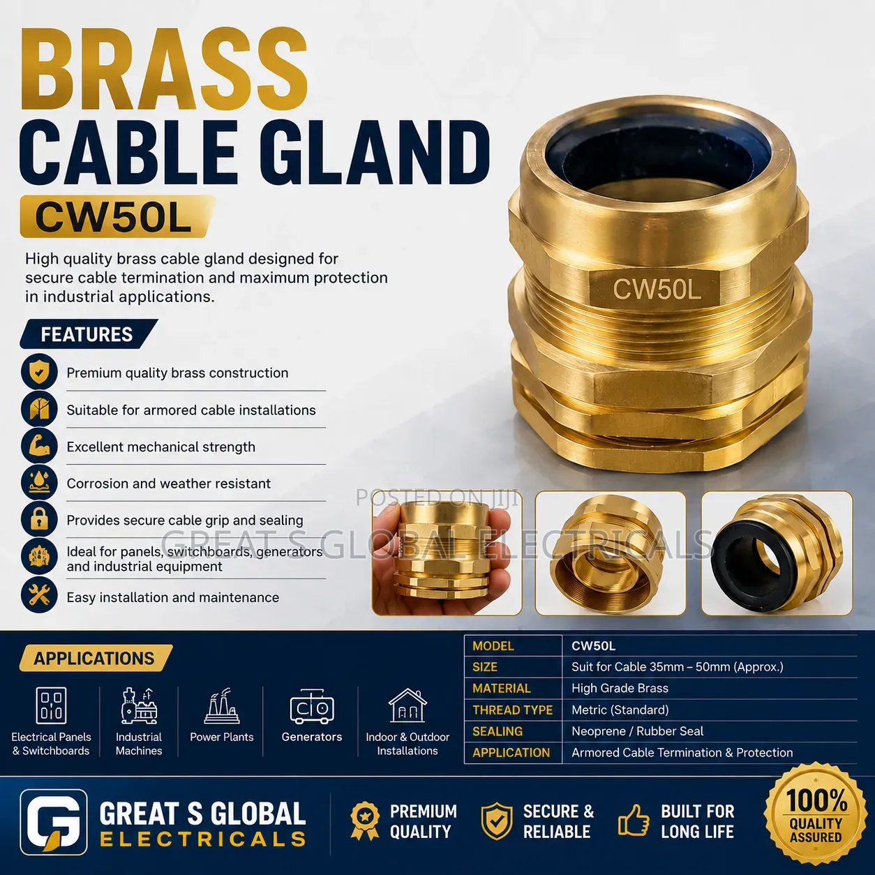 Brass Cable Gland Cw50l