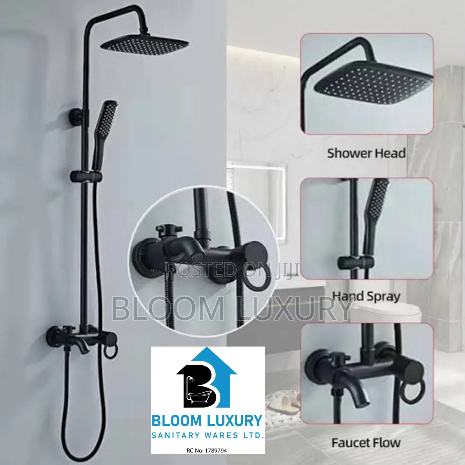 Matte Black Rust Free Mixer Shower Available 