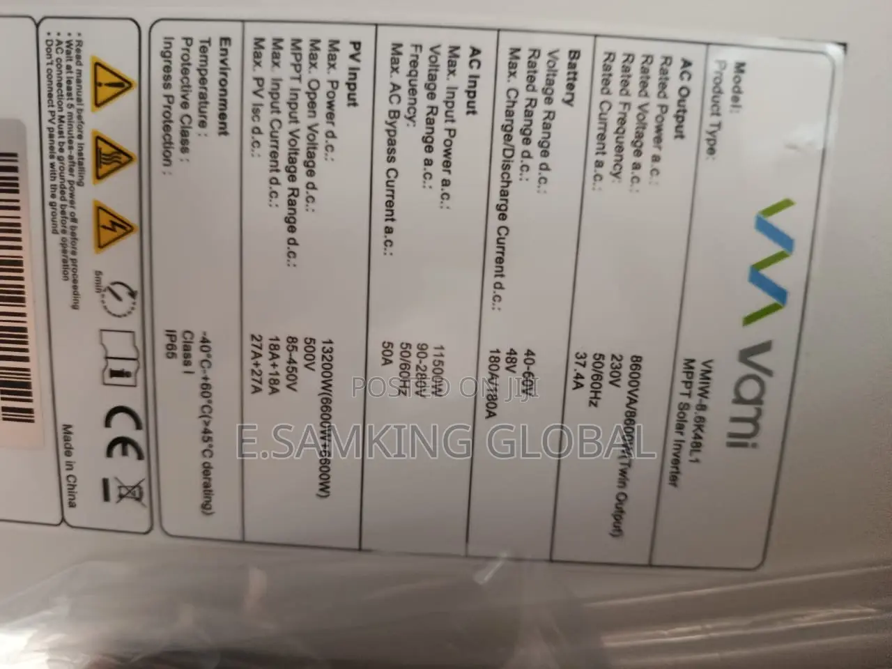 8.6kw Vami Hybrid Inverter