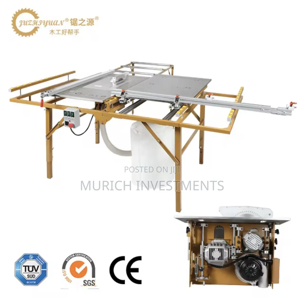 Heavy-Duty Movable Table Saw for Woodworking With Saw and Router