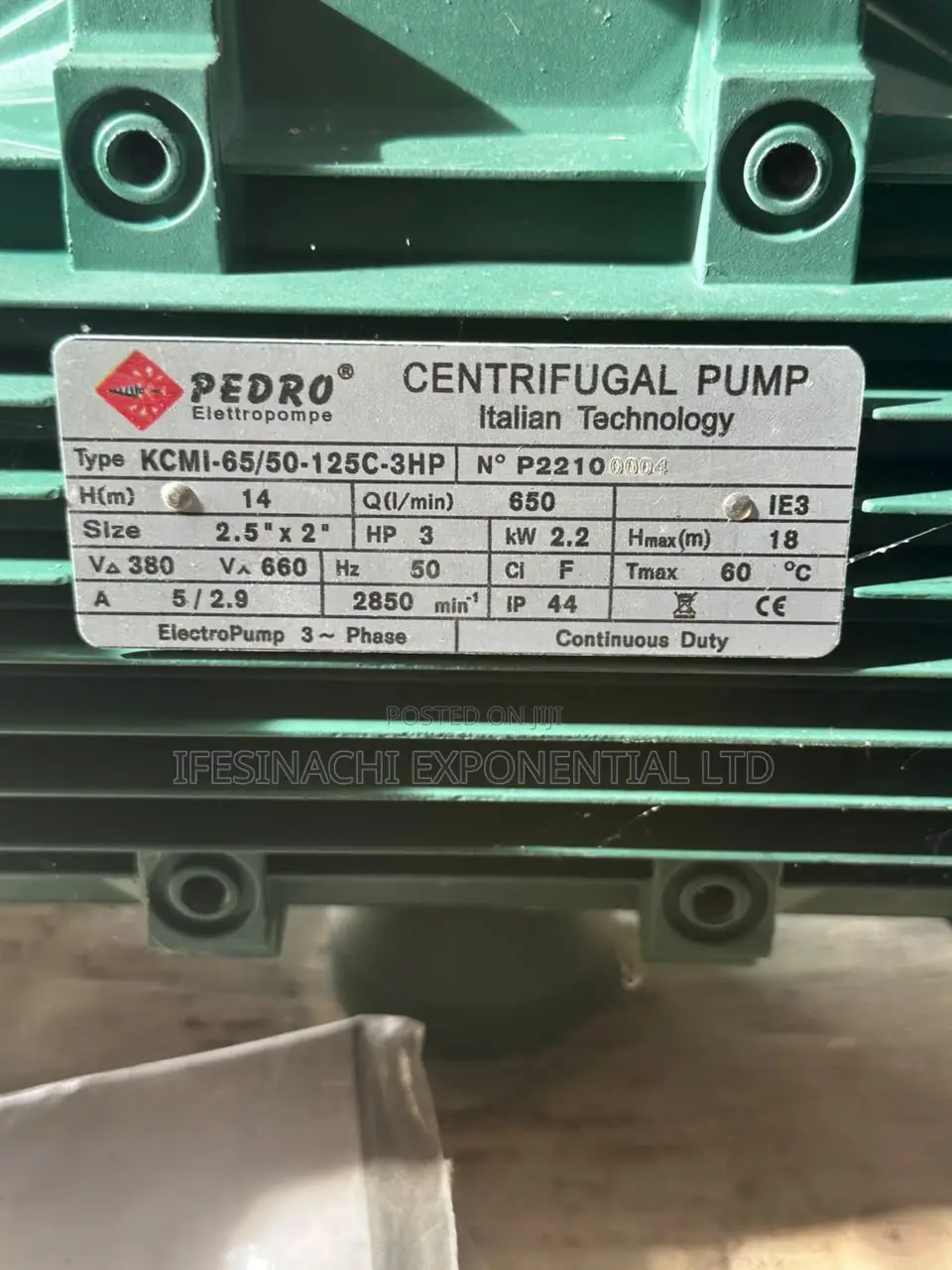 3hp 3phase Pedro Centrifugal Pump