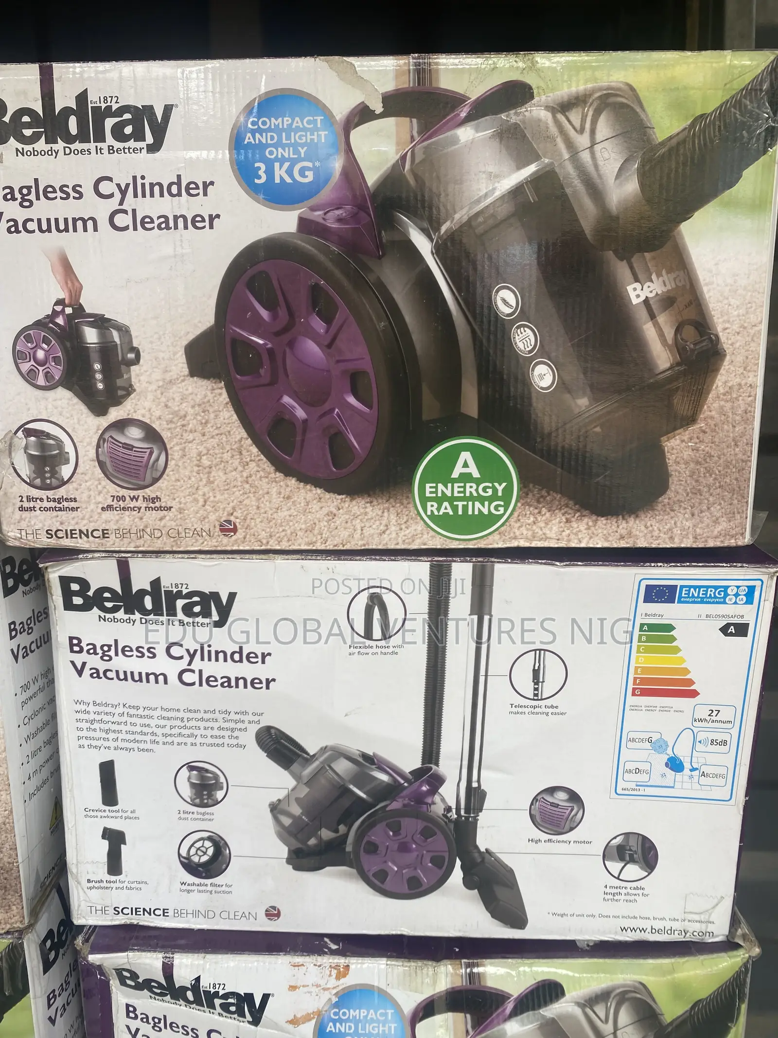Beldray Bagless Cylinder Vacuum Cleaner. High Suction 700watts.
