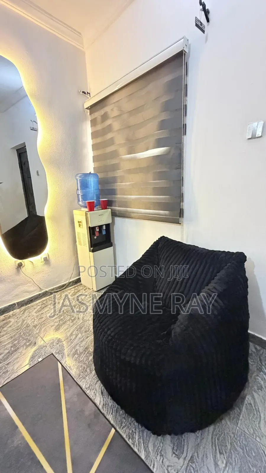 Black 5ft Coudroy Bean Bag Sofa