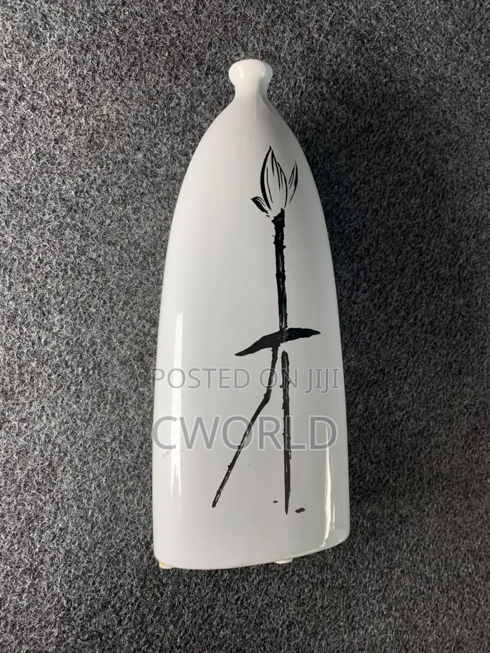 White Ceramic Bud Vase – Ink Rose