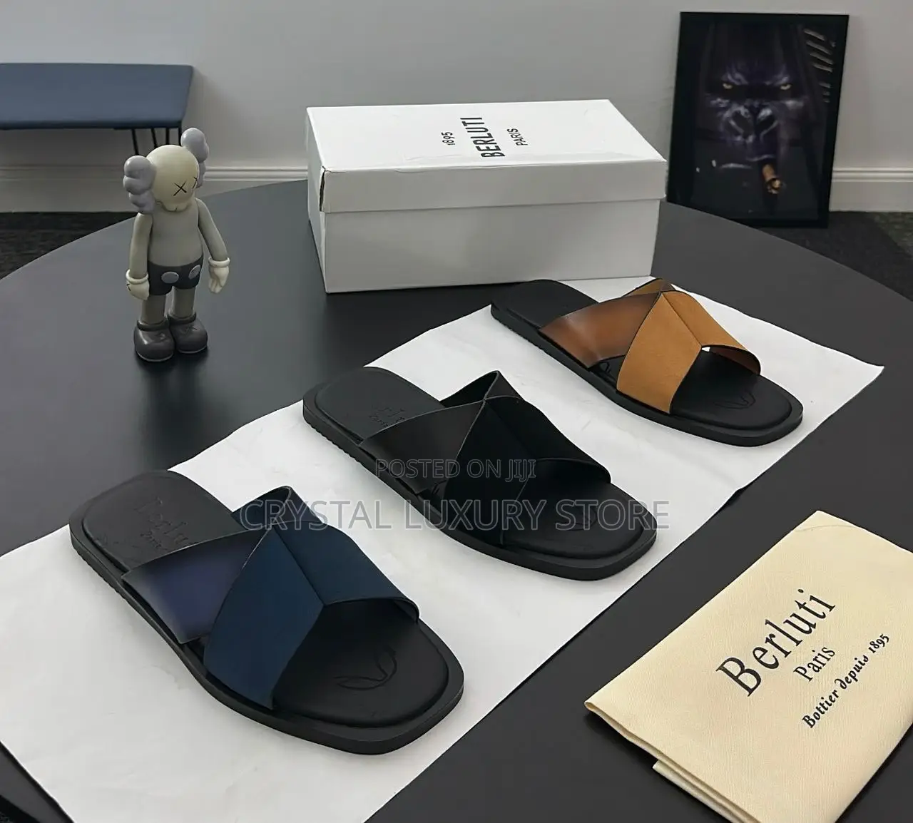 Berluti Quality Luxury Men Genuine Leather Pams