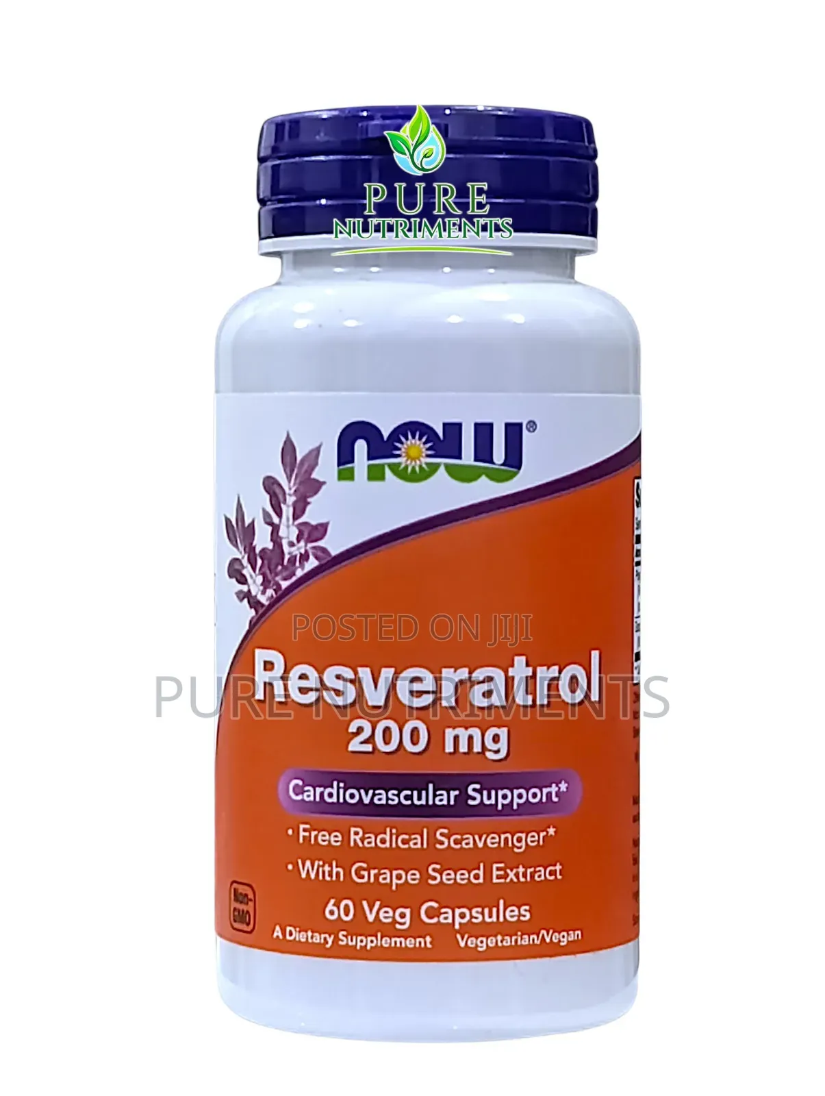 Now Extra Strength Resveratrol 200mg 60 Veg Caps _ Heart Anti-Aging