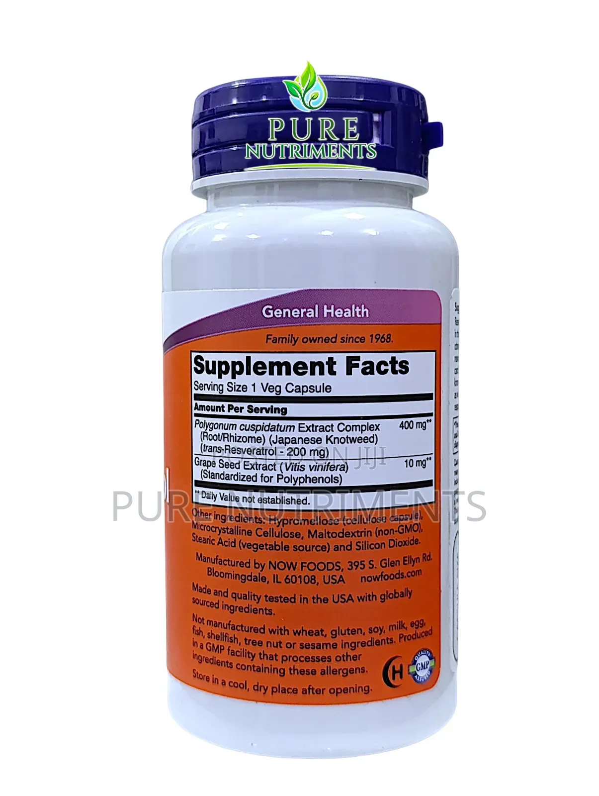Now Extra Strength Resveratrol 200mg 60 Veg Caps _ Heart Anti-Aging