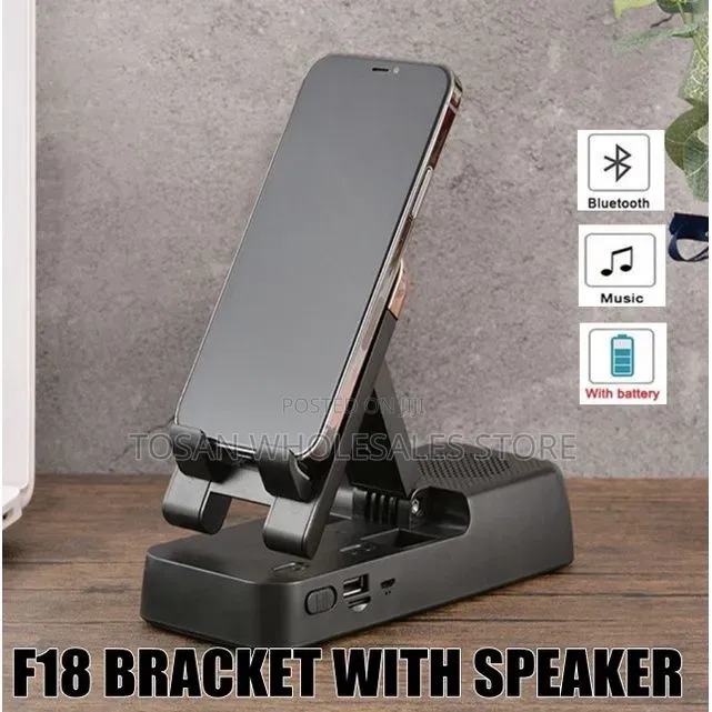 Adjustable Phone Stand With Bluetooth Speaker Charging Base