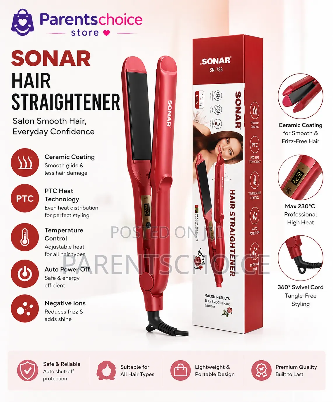 Sonar Sn-738 Hair Straightener
