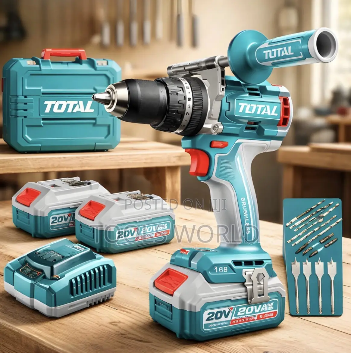 Total 20v Brushless Impact Drill (Tidli201668 – 166nm Heavy-Duty Power