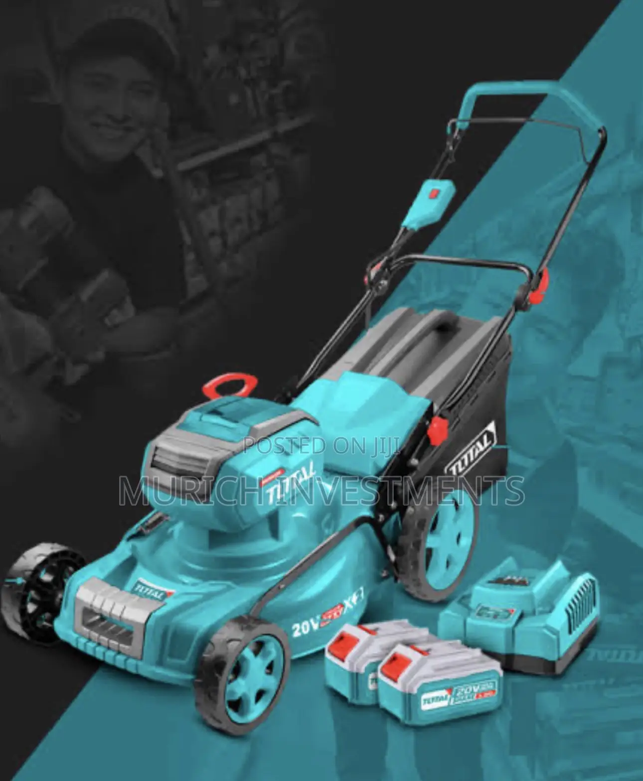 Total Tlmli20186 40v Cordless Lawn Mower With 5.0ah Batteries X 2