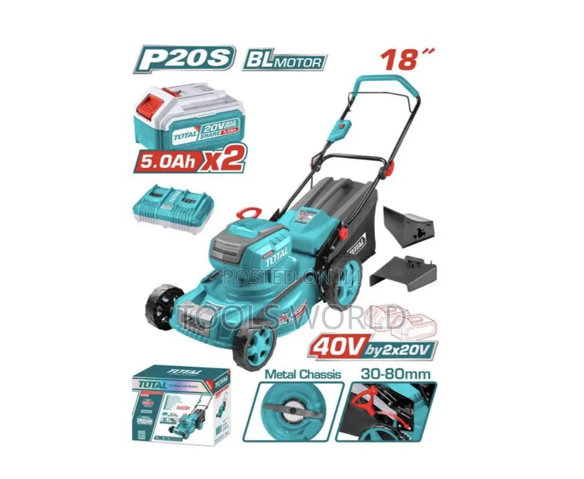 Total 40v Cordless Lawn Mower – Brushless Motor, 460mm Cutting Width