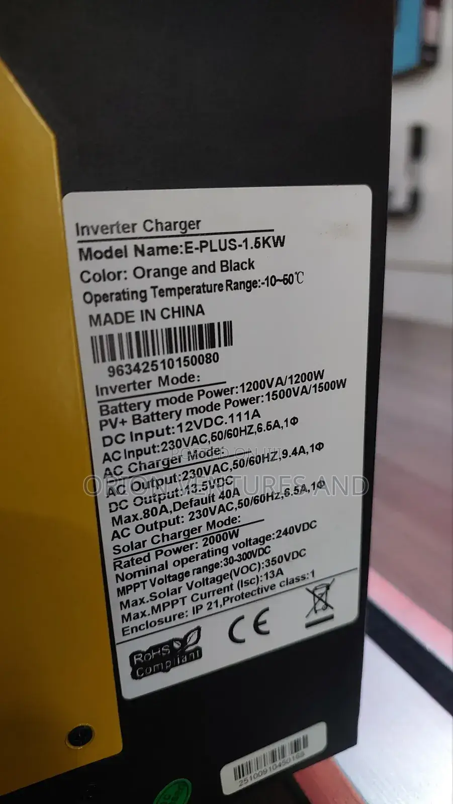 1.5kw 12v Hybrid Inverter ( Works Without Battery) Bulk Available