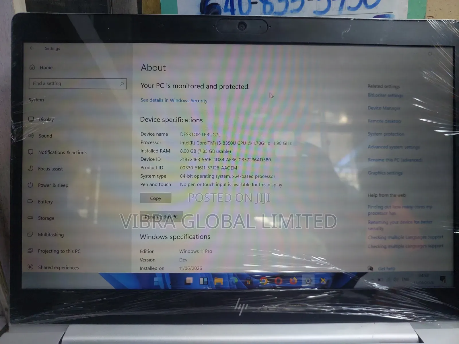 Laptop HP EliteBook 840 G5 8GB Intel Core i5 SSD 256GB