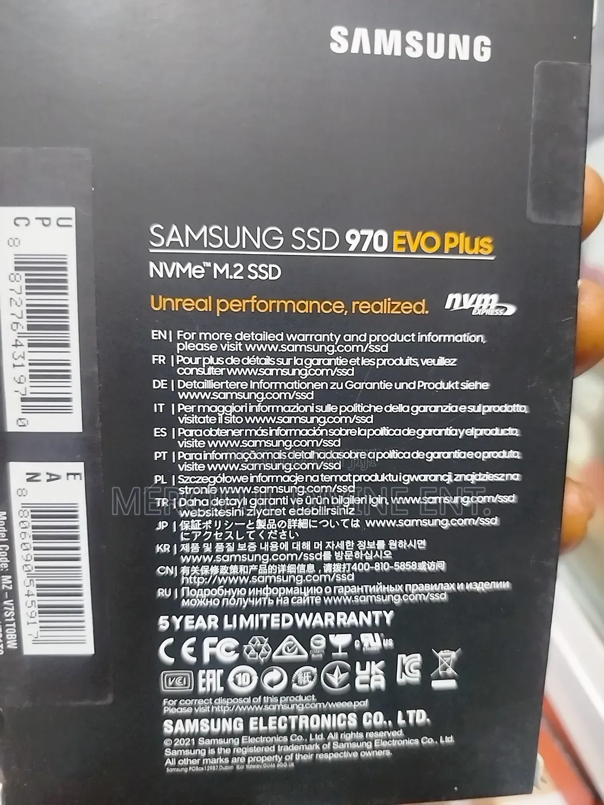 Samsung 1tb 970 Evo Plus Nvme M.2 SSD