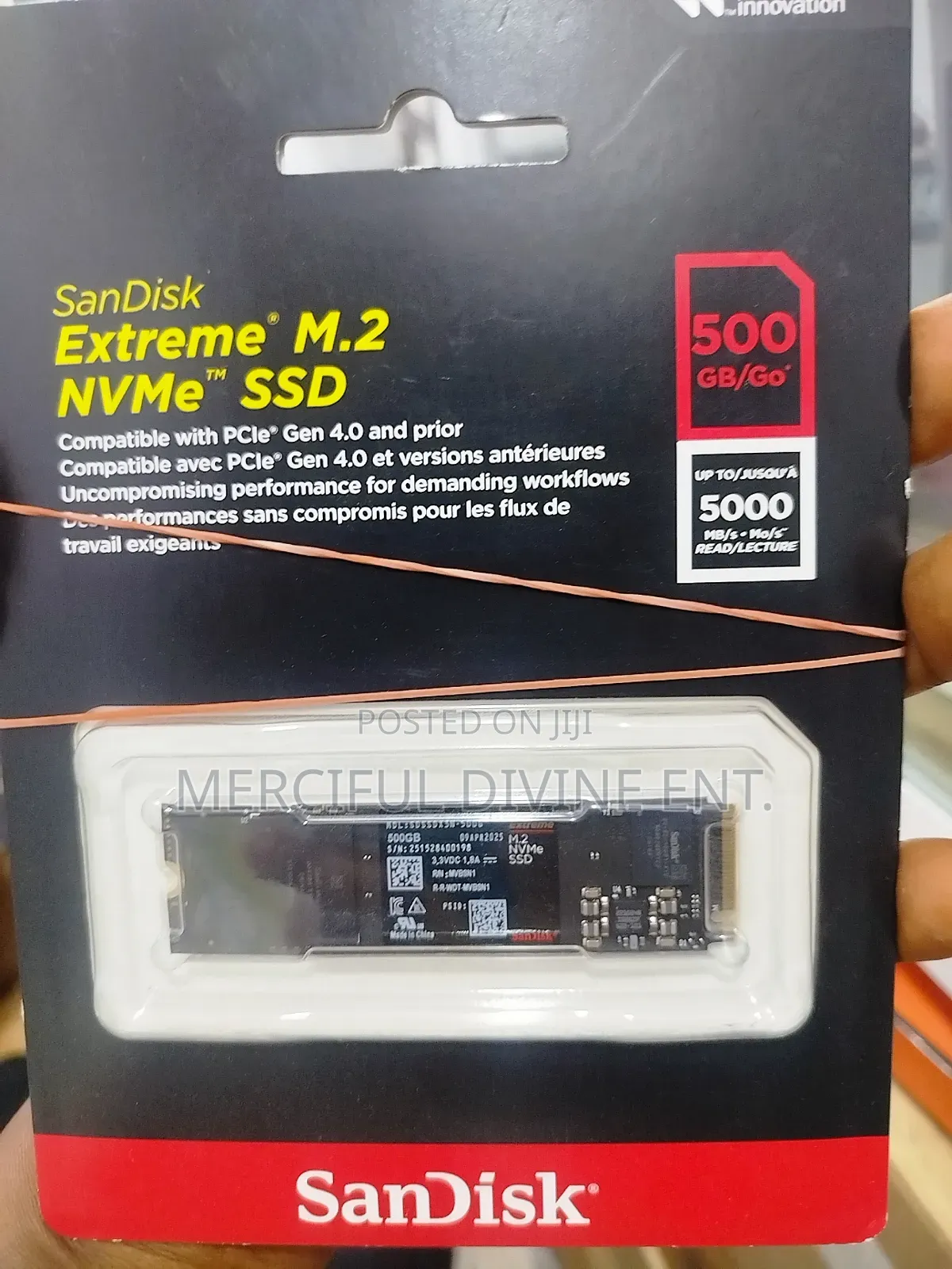 Sandisk 500gb Extreme M.2 Nvme 5000 Speed (1cut)