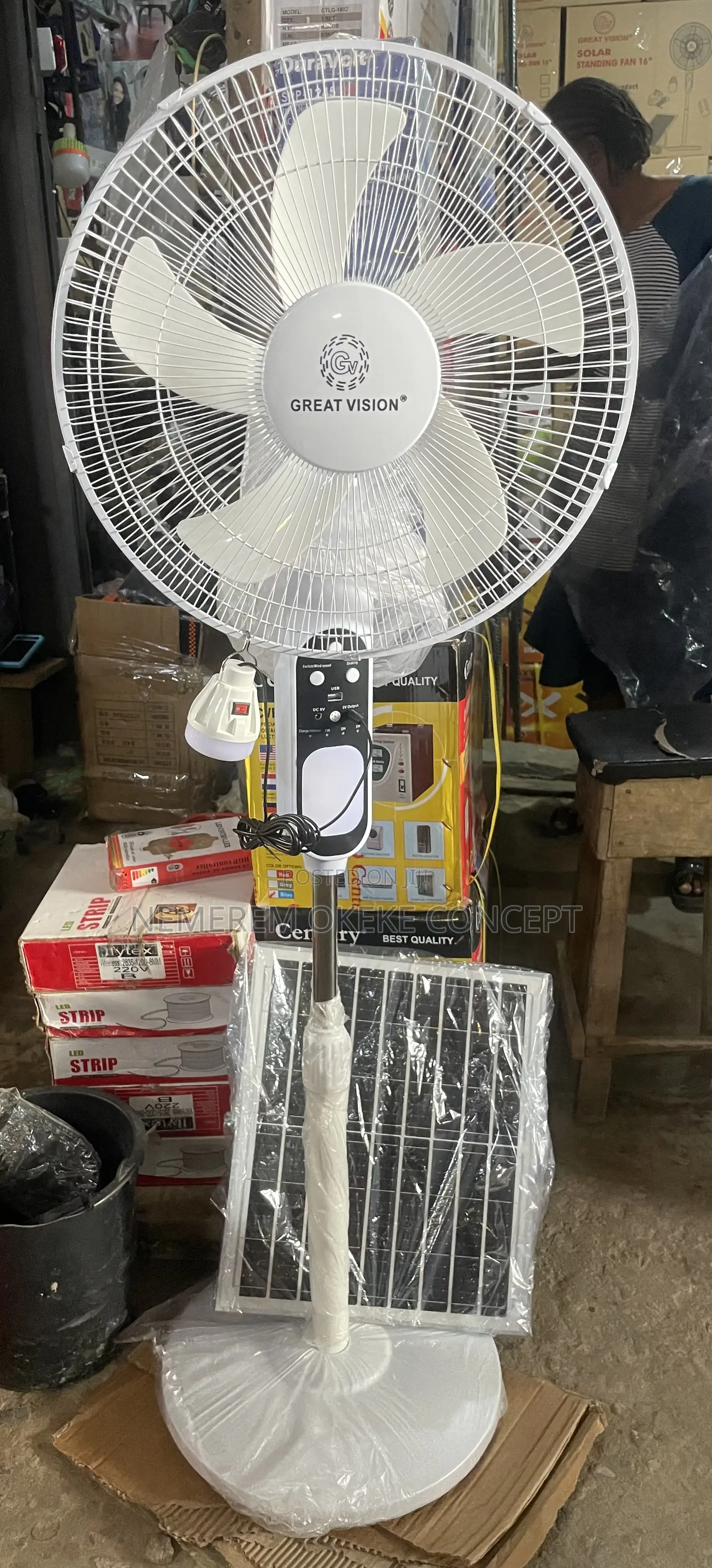 Great Vision 16 Inches Solar Standing Fan With Mosquito Repellent