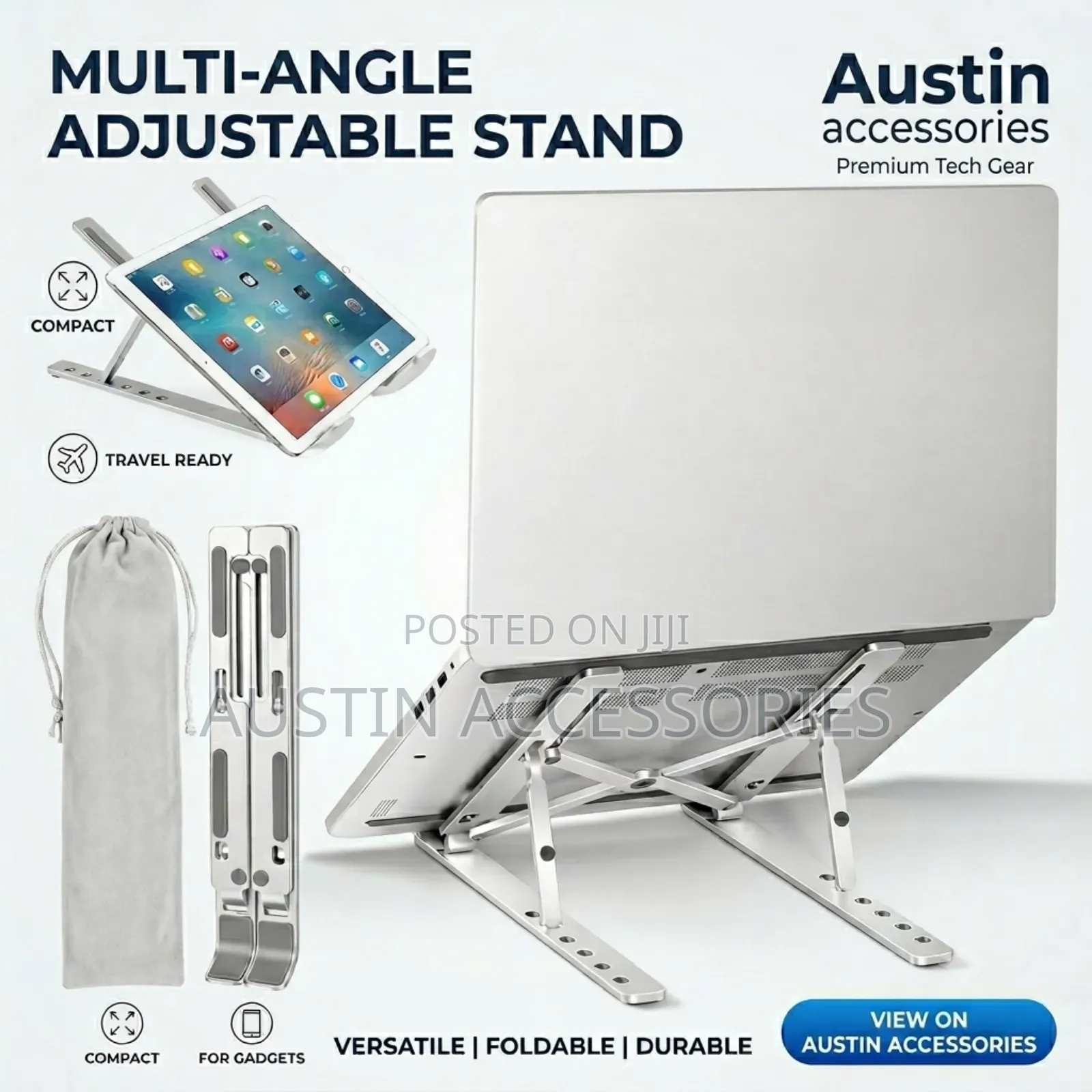 Adjustable Laptop Stand Aluminium Frame
