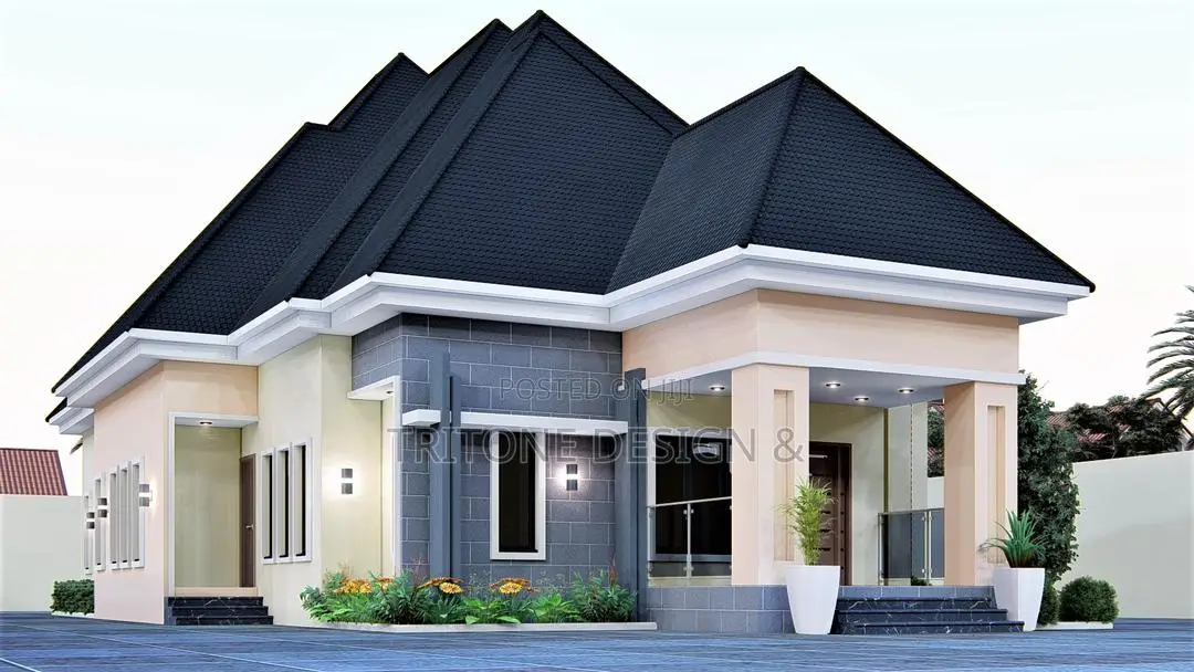 Modern 4-Bedroom Bungalow Design Complete Drawings
