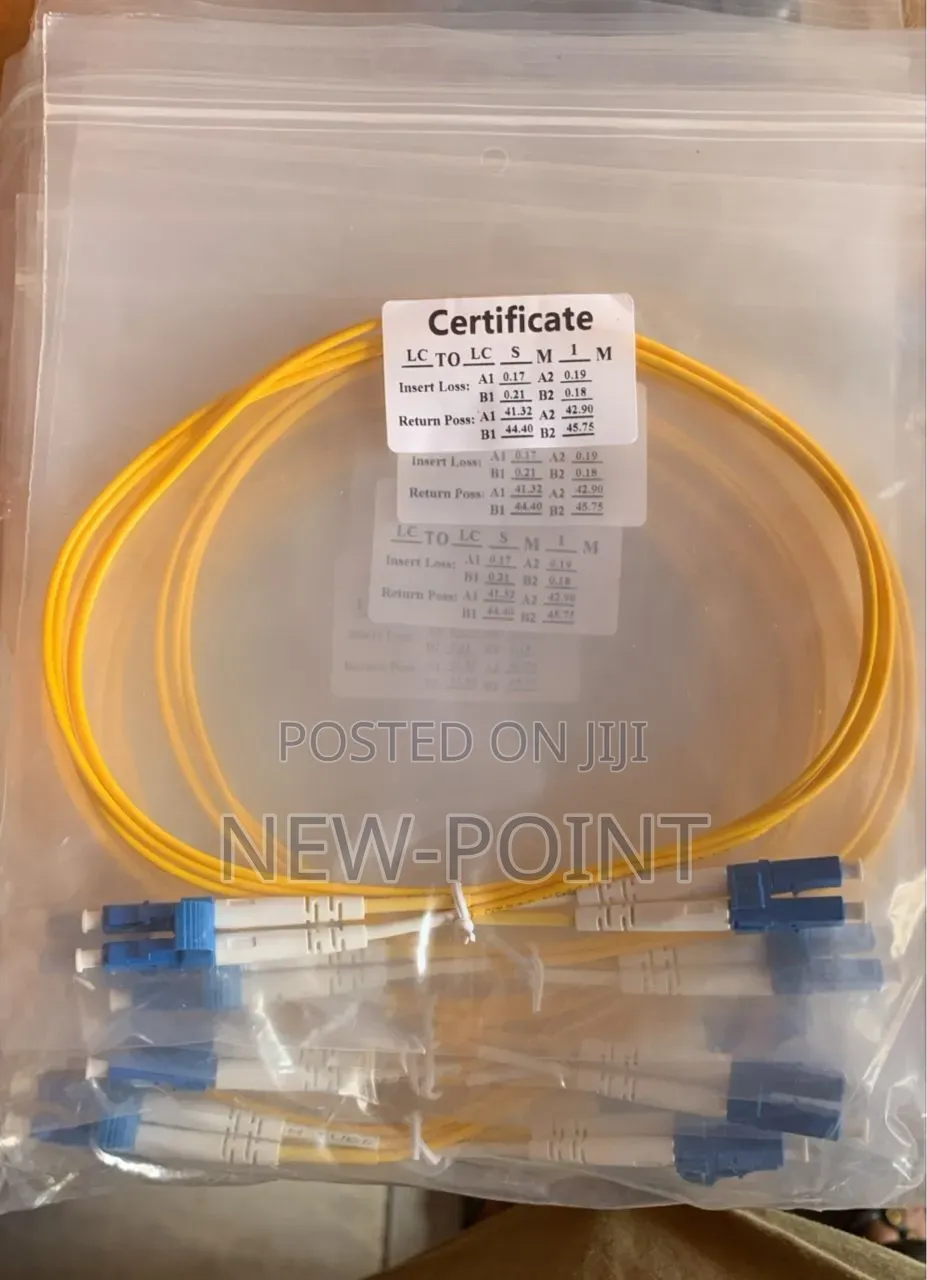 5m Lc-Lc Single Mode Fiber Optic Patch Cord – Duplex Yellow Cable