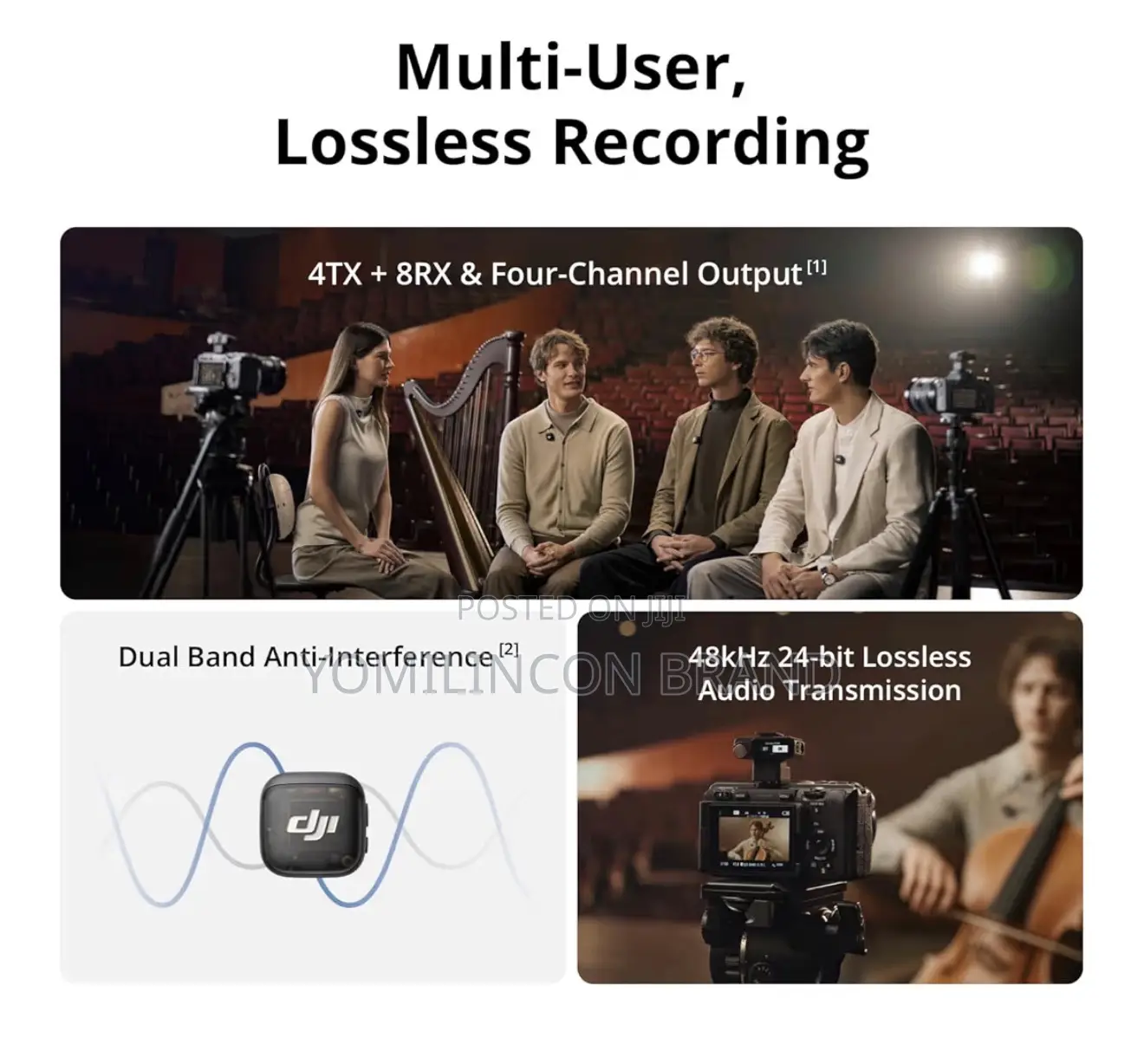 Dji Mic 3 (2 Tx + 1 Rx + Charging Case), Wireless Microphone