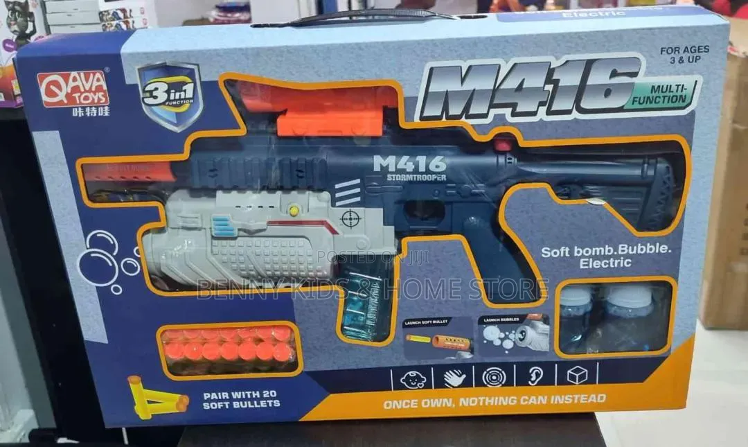 3in1 M416 Multifunctional Gun, Soft Bomb, Bubble and Electric
